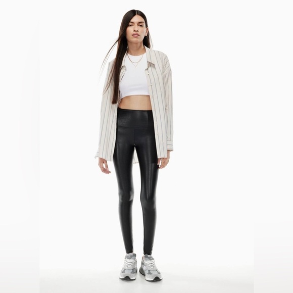 Wilfred Free Daria High Waisted Vegan Leather leggings Aritzia Size Small - Picture 1 of 13